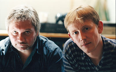 Sound engineer Hans Nielsen and producer and violinist Morten Ryelund